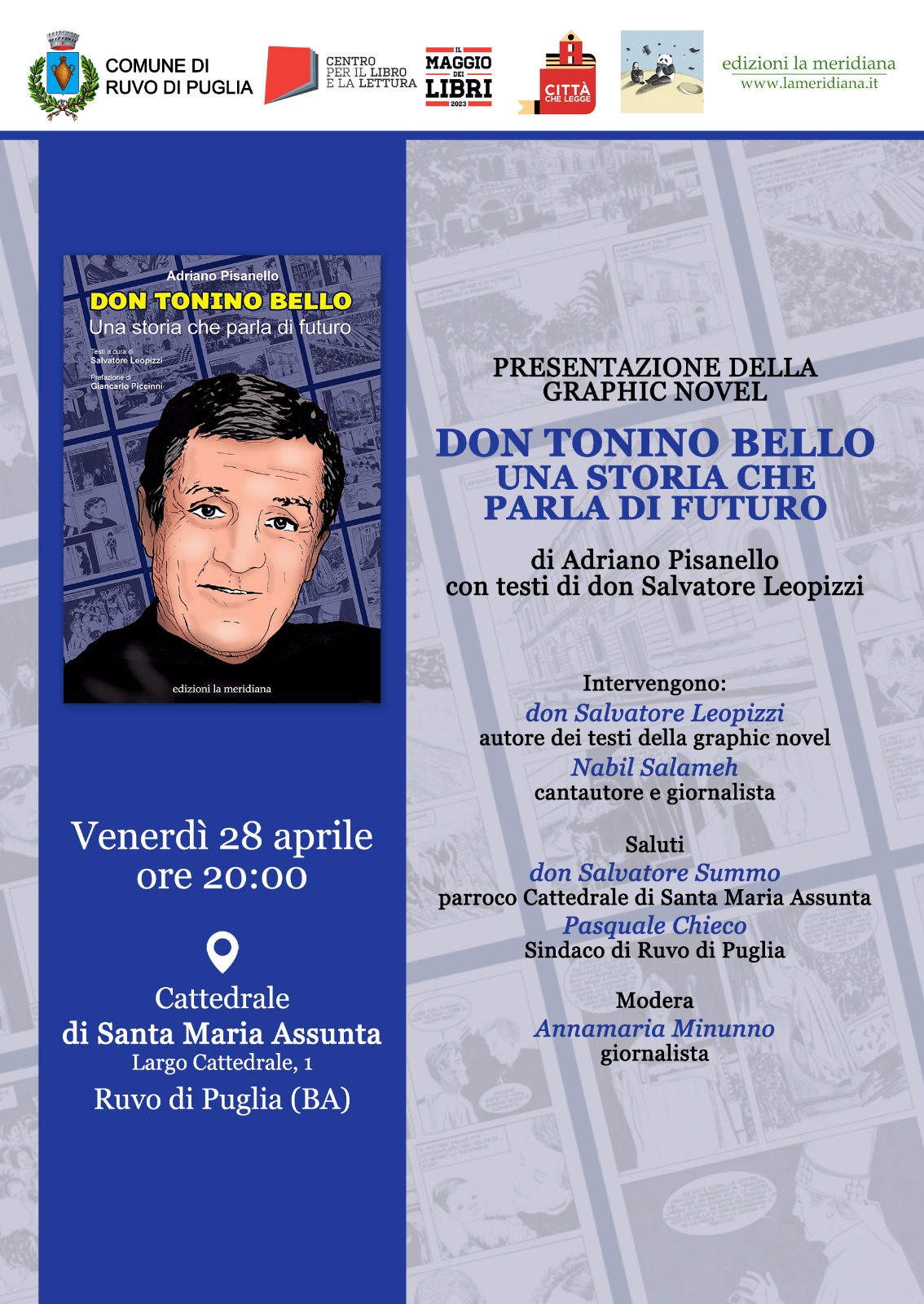 Ruvo di Puglia, la presentazione del libro: Don Tonino Bello. Una storia che parla di futuro.