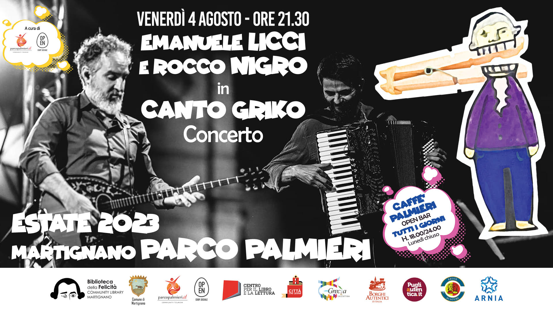 Parco Palmieri: Emanuele Licci e Rocco Nigro in Canto Griko