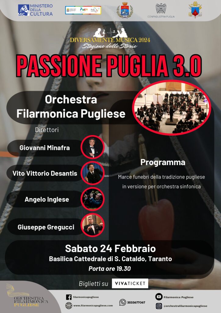 Taranto, l’Orchestra Filarmonica Pugliese presenta “Passione Puglia”