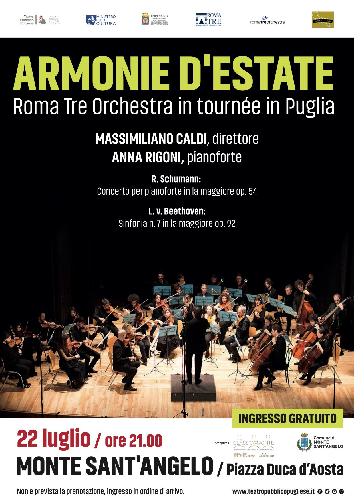Monte Sant'Angelo, concerto della Roma Tre Orchestra 