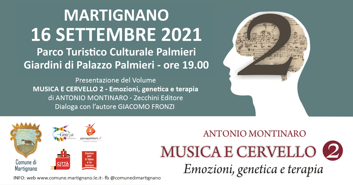 Martignano, Parco Palmieri: Antonio Montinaro presenta ''Musica e cervello 2'' 