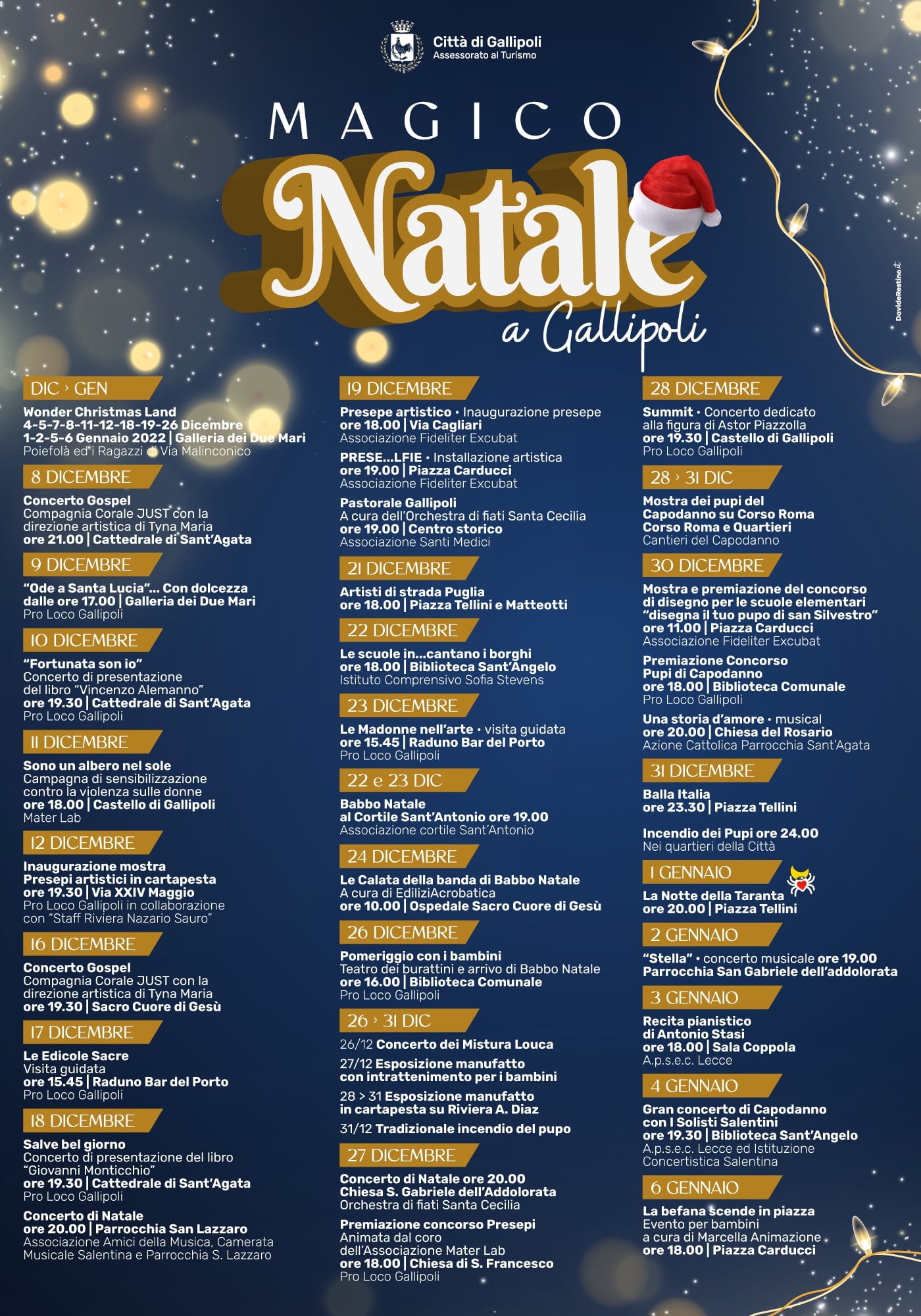 Gallipoli, magico natale: eventi da non perdere