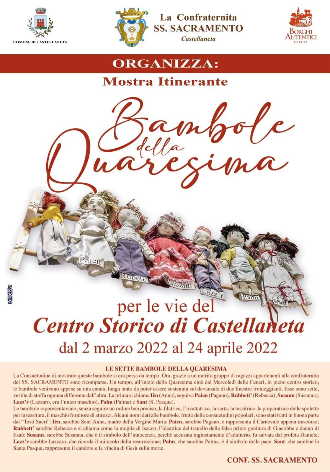 Castellaneta, mostra itinerante: la Quaresima delle Bambole