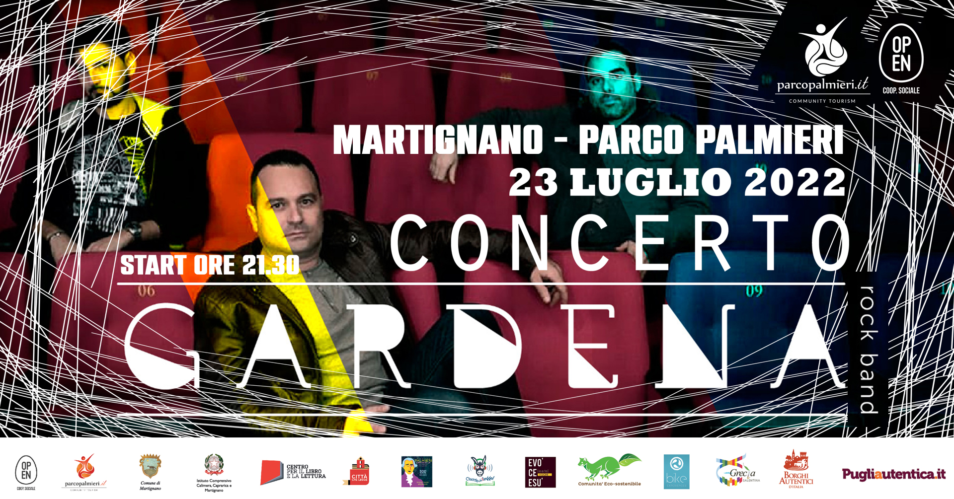 Martignano, Parco Palmieri: concerto della rock band Gardena