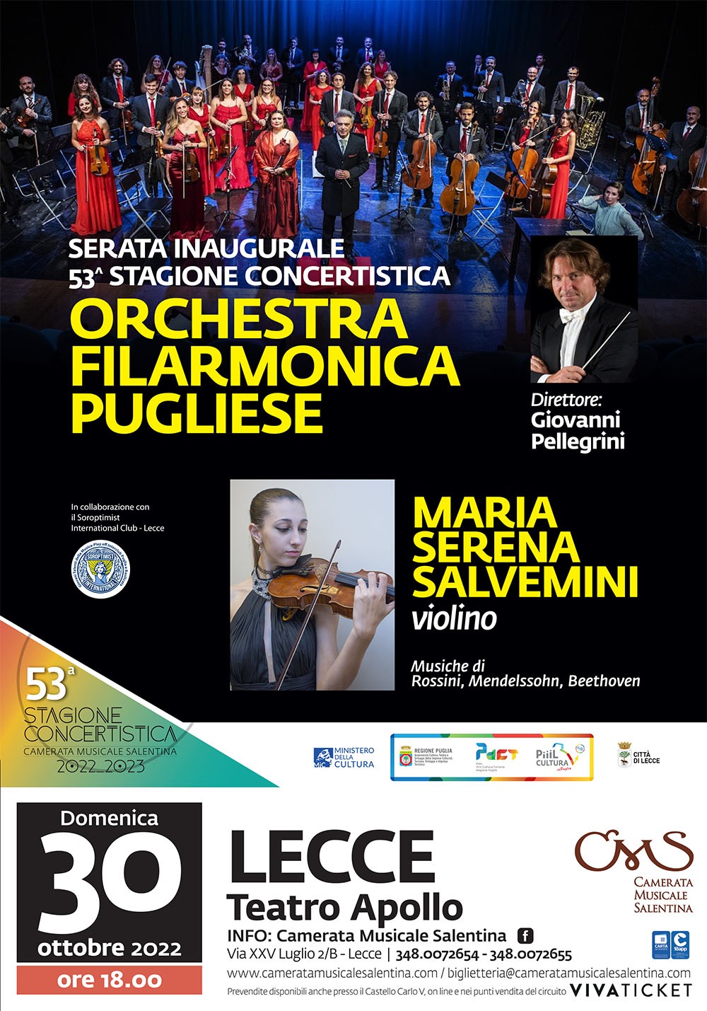 Lecce, serata inaugurale 53^  stagione concertistica con la violinista Maria Serena Salvemini 