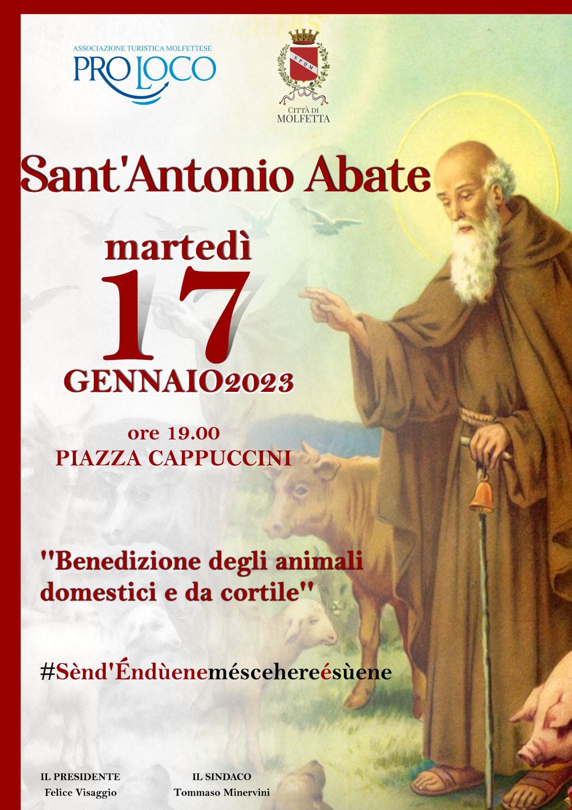 Molfetta, festa di Sant'Antonio Abate con la benedizione degli animali